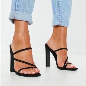 Black Multi Strap Mules